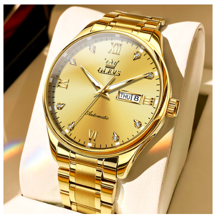 Olevs Men's Automatic Stainless Steel Watch ALL GOLD
