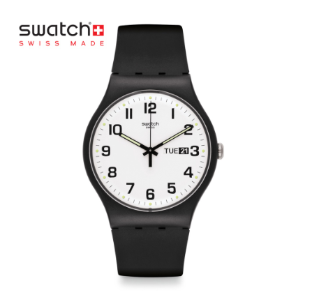Swatch New Gent Twice Again Again SO29B703 Black Bio-Sourced Strap Watch
