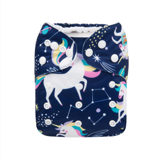 Alva Baby Cloth Diapers 1Set With Bamboo Charcoal Insert Printed Washable Diapers Cloth Diaper Pocket Nappy D21