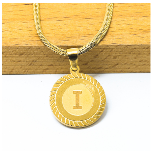 Laj High Quality Stainless Steel Letter Pendant Necklace with Free box I