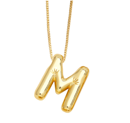 Fashion 26 Letter Pendant Gold Plated Necklace Style Versatile Collar Chain Women's Friends Commemorative Jewelry Accessories Gift M