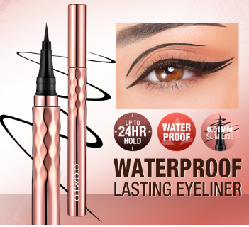 O.TWO.O Gold Embroidery Eyeliner Pen Waterproof Long Lasting Classic Black Easy To Wear Eye Makeup
