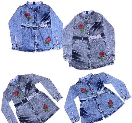 Denim Dress For Girls 1-7 Years Old