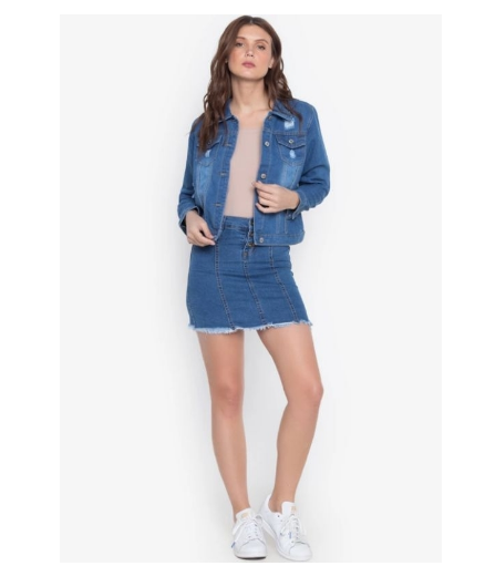 Washed Denim Jacket for Women