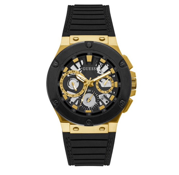 Guess Sport Black Rubber Analog Quartz Watch For Men GW0487G5