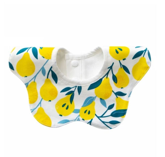 Some Baby Bib Round Petal Printed Cotton Saliva Towel 360 Degree Rotation Burp Cloth ST6