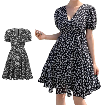 Lovito Women Casual Ditsy Floral Pattern Dress L77ED120