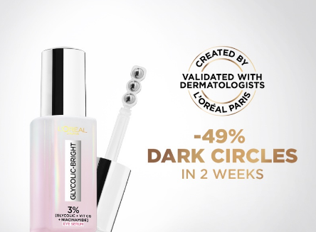 NEW LOreal Paris Glycolic Bright [3% Glycolic Acid + Vitamin CG + Niacinamide] Eye Serum
