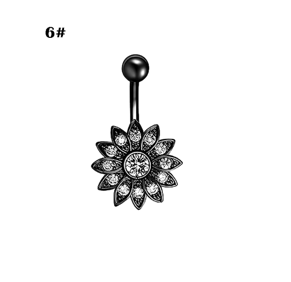 Moon Belly Button Ring Heart Shaped Black Belly Button Ring Button Nail b6