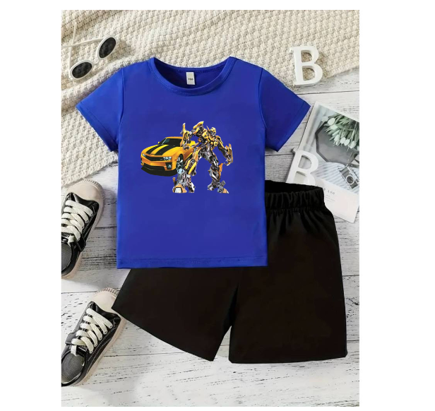 Boy Clothes Corp Terno for Kids Boys Fashion Sando Shorts Set Summer Tshirt  S6