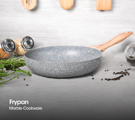 SLIQUE Marble Fry Pan 22cm Premium Multi Layer Non-Stick Marble Coating | Induction Base