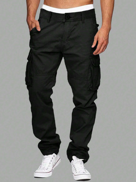 Men's Casual Outdoor Cargo Trousers With Slant Pockets