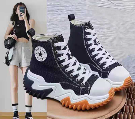 New Fashionable Converse Run Star Motion Black Men's and Women Unisex