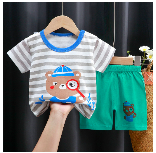 0-4Y For Boys Baby & Kids Sleeveless Shorts Set Pure Cotton Sando For Summer Kids D9