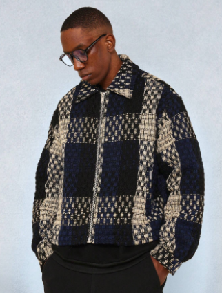 SUMWON Textured Boxy Zip Through Jacket