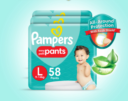 Pampers Baby Dry Pants Diapers Large 58s x 3 packs (174 pcs) - 9-14kg