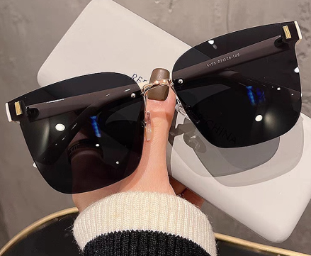 CHARMRAY Frameless Sunglasses for Women Oversized Frame UV Protection