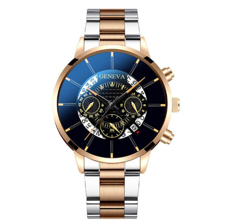 Original GENEVA Men Quartz Watch Casual Waterproof Stainless Steel Watch Men Military Sport Date Watches 6