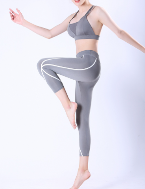 3/4 Woman High Waist Leggings Yoga Pants Quick-Drying Sportswear 862