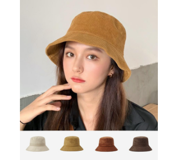 RAINBOWCO Corduroy Bucket Hat Unisex Fashion Korean Waway Hat For Men And Women