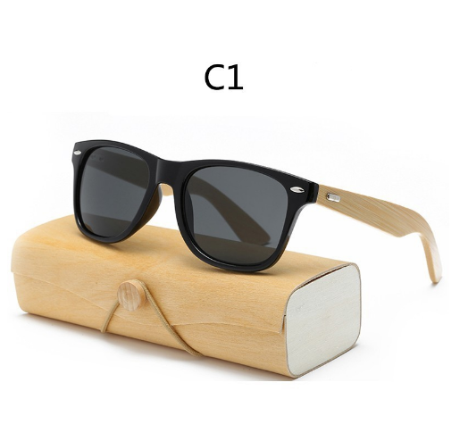 Wood Sunglasses Men Women Bamboo Sun Glasses For Women Men Square Shade Bamboo Glasses With Wood Case
