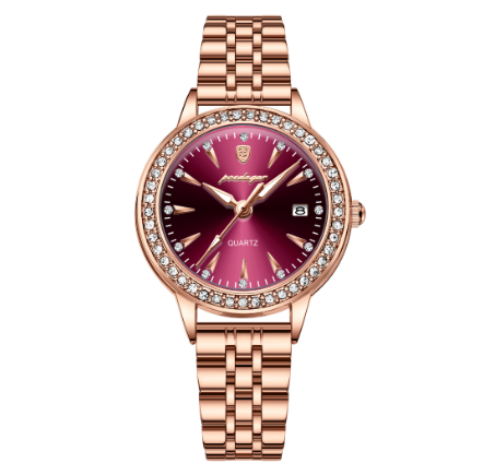 POEDAGAR watch for woman waterproof 2023 sale original korean style new fashion stainless steel quartz diamond watch PURPLE
