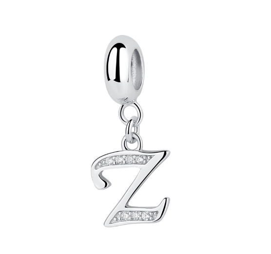 26 English Letter Pendants Suitable For Pandora Bracelet DIY Necklace 925 Silver-Plated Charm Simple Fashion Jewelry Pendant Z