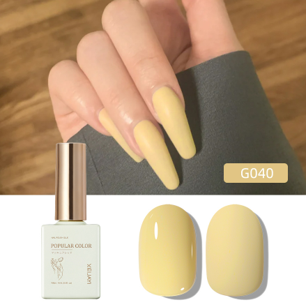Yellow Color Ice Through Gel Nail Polish 15ML Soak Off Glitter Gel Polish For All Seasons - Home Salon Nail Art DIY