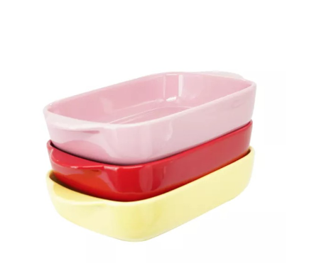 Home de Luxe Baking Pan Ceramic Bright Binaural Baking Pan Bakeware Baking Trays