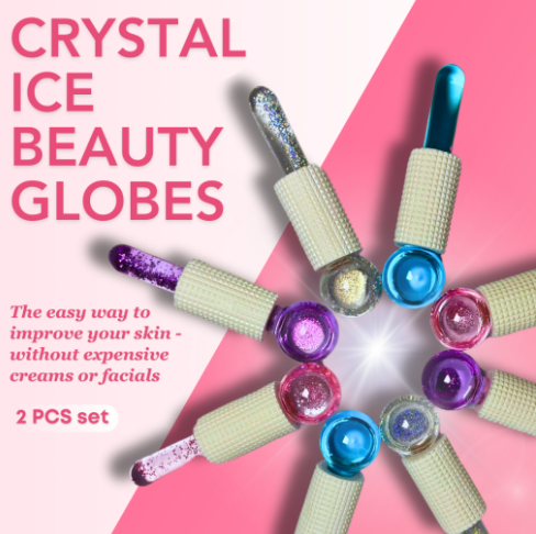 Crystal Ice Beauty Globes Roller 2 PCS SET Face Eyes Massager for Pufiness Enlarge Pores Wrinkles