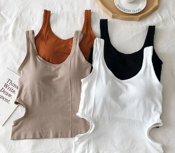 068884 Tube Top Bra Camisole Women's Outer Wear Short Hot Girl Beautiful Strap Chest Pad Inner Wrapped