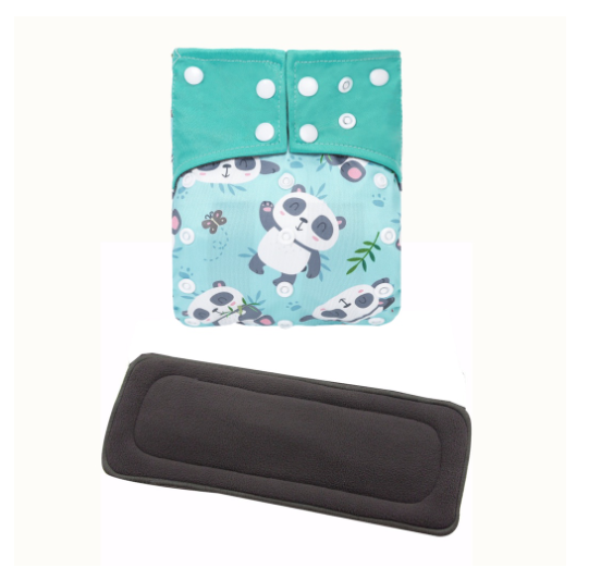 Cloth Diaper 1 Set With Bamboo Charcoal Inserts In Stocks D10