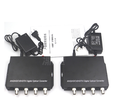 4 Channel 720P 960P 1080P HD AHD CVI TVI Fiber Optical Video Media Converter Single Mode 10KM