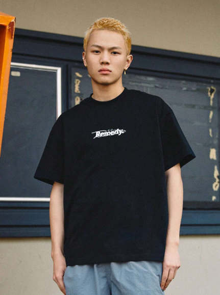 Remedy Summer New Chinese Style Loose Half Sleeve Couple T-Shirt, American Streetwear Short Sleeve Tee With Letter Print, Men