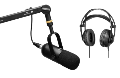 Boya BY-DM500 Full Set Dynamic Microphone with Boom Arm + Audio Adapter for iPhone Type-C PC Laptop