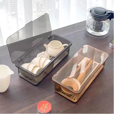 Kitchen Tableware spoon and fork drainer spoon and fork organizer with cover makeup bins storage