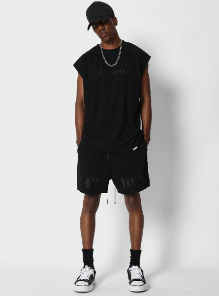 SUMWON Tank Top And Short With Glossy Graphic 2 Piece Set