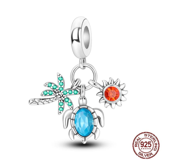 925 Sterling Silver Green Series Tree Cactus Avocado Pendant DIY Charm Beads Fit Original Pandora Charms Bracelet Women Jewelry D33