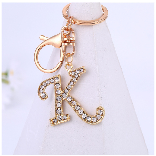 New A-Z 26 Letter Key Chains Stainless Steel Keychain Charm Fashion Accessories Key Ornaments K