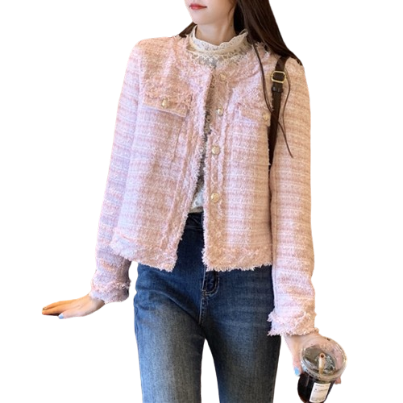 Lovito Women Long Sleeve Jacket LNA24209 (Pink)