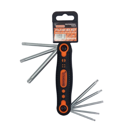 Standard Professional Tools 8pcs Portable Hex Key Driver Foldable (SD0430)