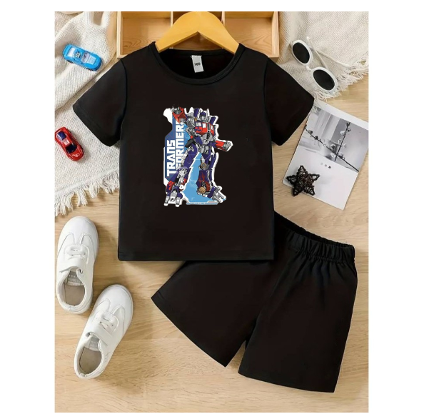 Boy Clothes Corp Terno for Kids Boys Fashion Sando Shorts Set Summer Tshirt  S5