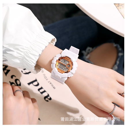 Original Luxury Fashion Men Women Watch Simple Waterproof Shock-resistant Luminous Silicone Watch WHITE GOLD