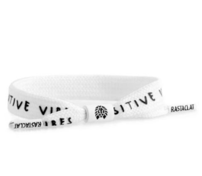 Fat Lace: Positive Vibes Bracelet White