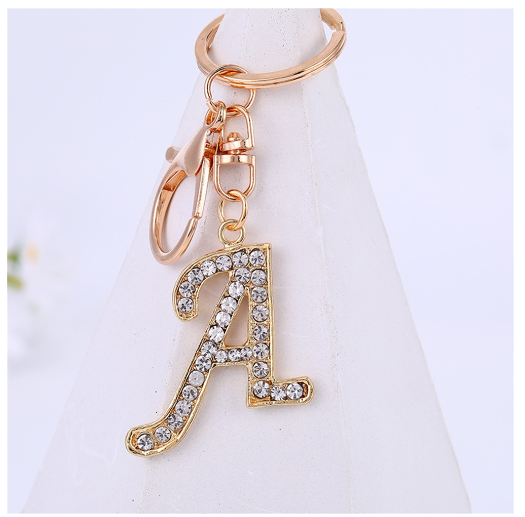 New A-Z 26 Letter Key Chains Stainless Steel Keychain Charm Fashion Accessories Key Ornaments A