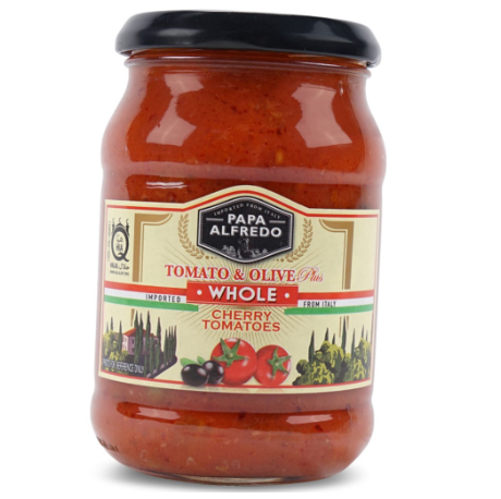 Papa Alfredo Whole Cherry Tomato & Olive Sauce 350g
