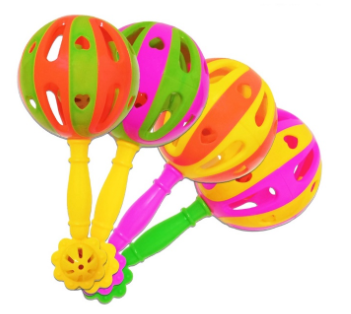 Baby Rattles Shaker Hand Toys for Infant Development Plastic Handle Non- Toxic -828