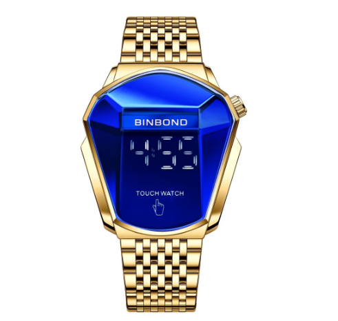 BINBOND Original Locomotive Unique Stainless Luxury Waterproof Gold Swiss Touch Watch For Men Trendy Watch Style Concept Watch M6