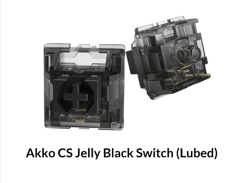 Akko Switches Lubed 45pc, CS Jelly Black Switch for Mechanical Keyboard, 3-pins MX Style Pre-lubed Linear Keyswitch for Custom DIY