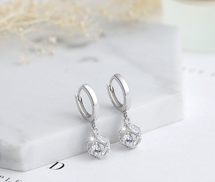 D&M Jewelry Originals 925 Italy Silver Designer Exclusive Diamond Earrings For Women